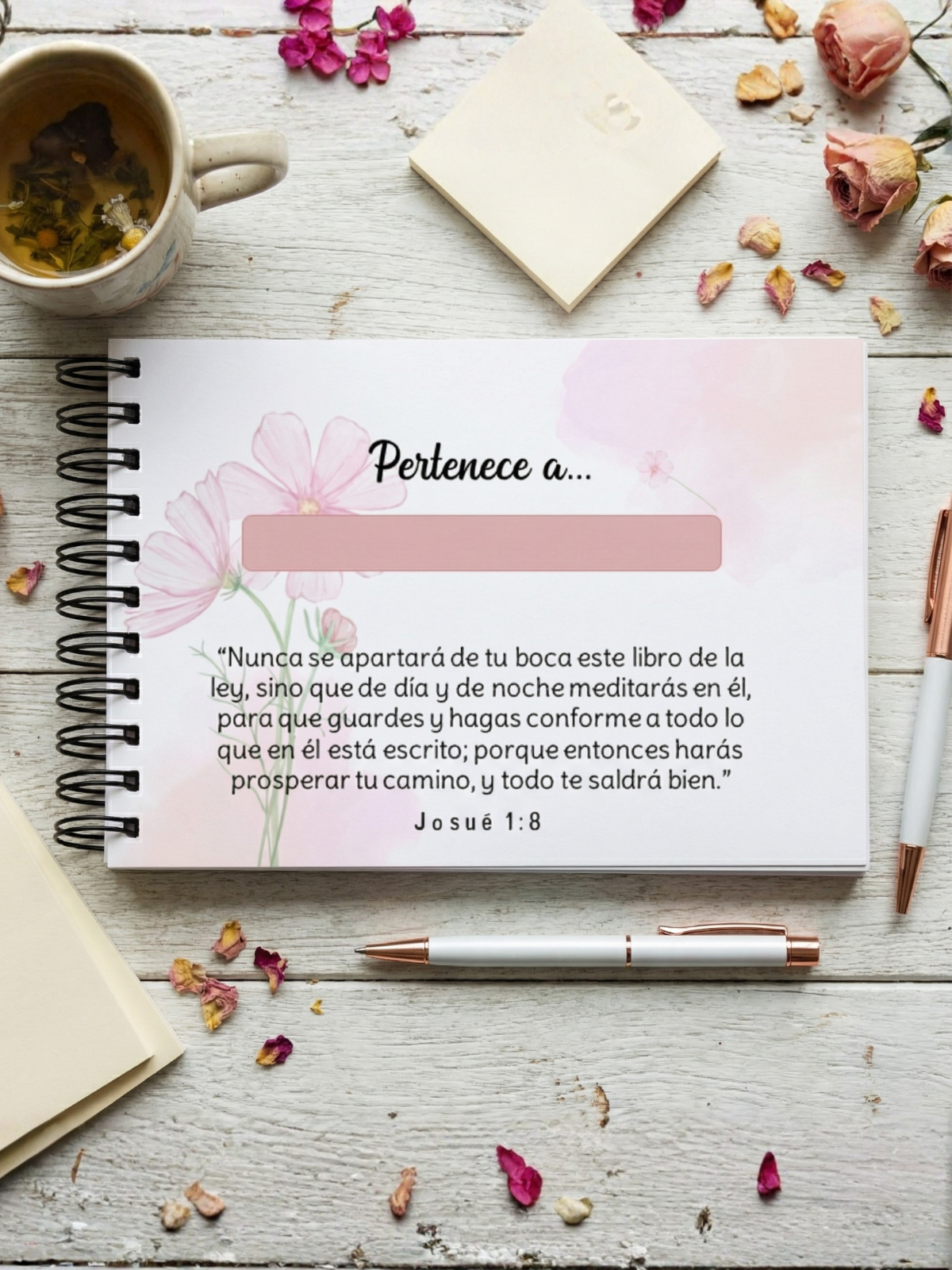 Libreta Versículos... Flor Romántica